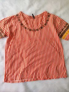 STRIPED FLORAL TSHIRT FOR WOMEN
