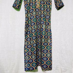 Teal Green Printed Kurti