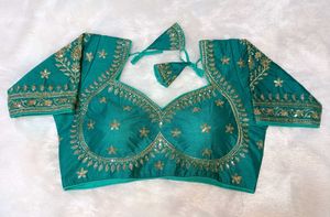 Teal Embroidered Blouse