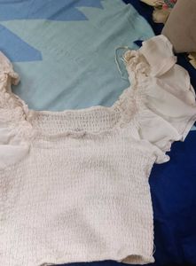 White Puff Sleeve Top