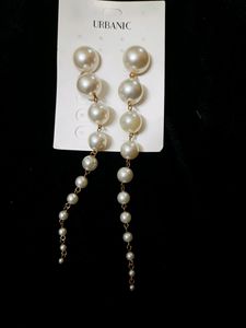 Elegant White Pearl Dangle Drop Earrings
