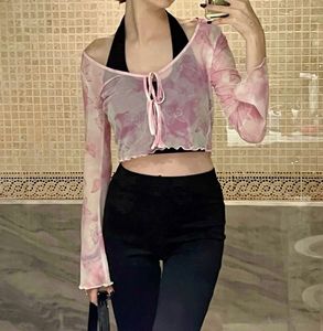 Pink Aesthetic Mesh Top