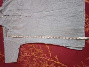 Striped Short Sleeve Kurta Shirt For Men