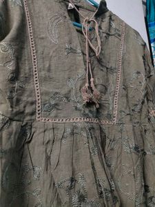 Olive Green Embroidered Top☘️