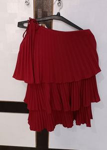 One Shoulder Maroon Dress