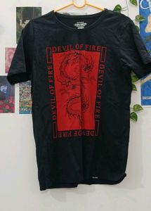 T Shirt With Printed Dragon