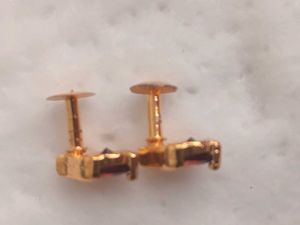 Gold plated Stud Earrings Combo- Red and Pink Ston