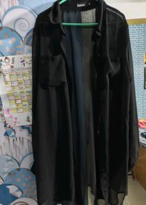 Boohoo Black Sheer Top