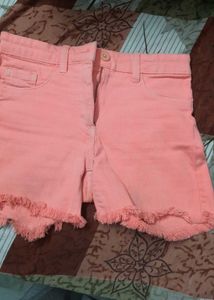 Peach Denim Shorts