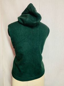 Green Hooded Sleeveless Jacket