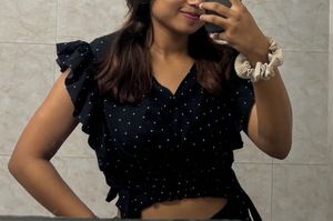 Black Polka Dot Top