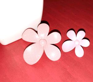 Pink Flower Hair Clips (Set of 3)
