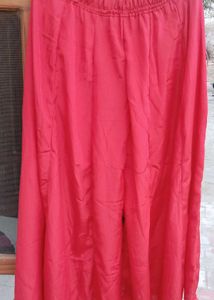 Elegant Red Kurta palazzo set with Gold Trim