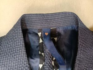 Rare Rabbit Men's Grey Patterned Blazer, L Size