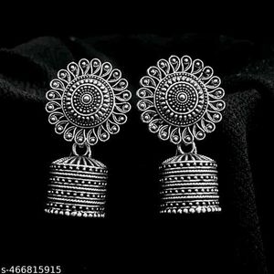 Silver Jhumka Earrings