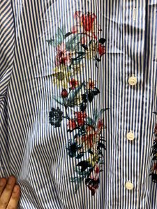 Striped Floral Shirt Dress