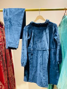 Blue Velvet Co-ord Set