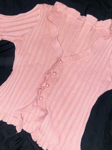 Cute Pink Ruffle Top