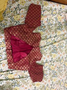 Maroon Brocade Blouse
