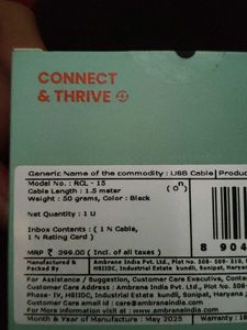 Ambrane tangle-free Usb To Lightning Cable