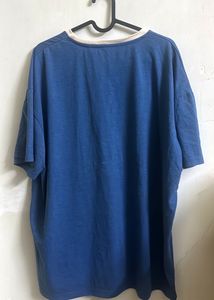 blue typographic oversized t shirt