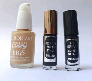 Foundation With Eye Liner &amp; Mascara
