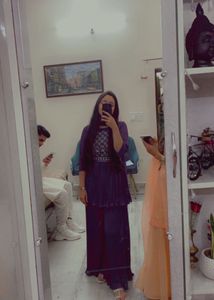 Elegant Purple Kurta Palazzo Set