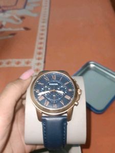 Real Fossil Leather Watch