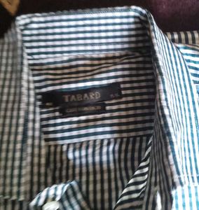 Zara Man Green Striped Button Down Shirts Half Sle