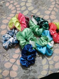 Colorful Silk Scrunchie Set