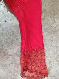 Red Embroidered Kurta