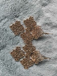 Gold Lace Drop Earrings