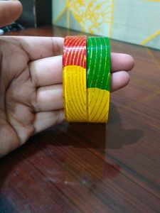 Colorful Striped Bangles - Set of 2