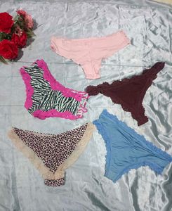 Bundle of 5 Imported Women&#39;s Silk Panties