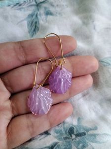 Purple Shell Earrings