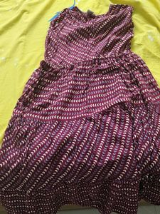 Burgundy Patterned Dress