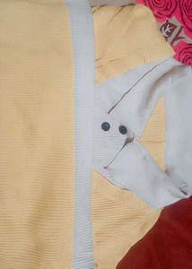 Yellow Knit V-Neck Top