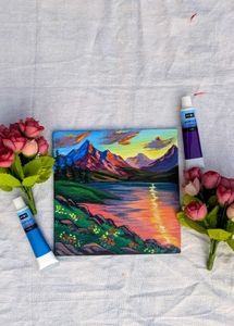 Mini Mountain Lake landscape Painting