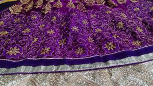 Purple &amp; Gold Embroidered Dress