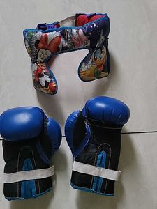 Punching Gloves N Head Belt.