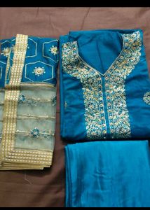 Teal Embroidered Salwar Suit