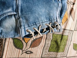 High Waist Corset Detail Jeans