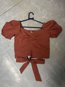 Chic Puff Sleeve Tie Top