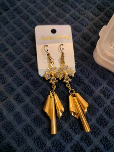 Gold Fashion Earrings Artificial