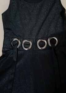 Black Dress with Ring Detail Belt