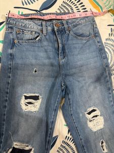 2 Pair Of Ripped Wide Leg And Straight Jeans