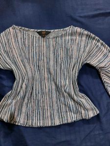 Blue Winter Crop Top
