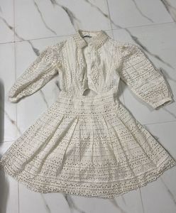 White Back tieup Dress
