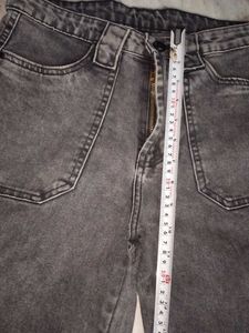 Gray Wide Leg Cargo Jeans