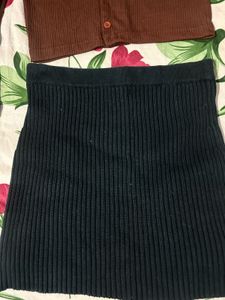 Brown Top Black Mini Skirt(Printerest)